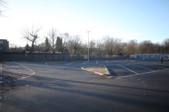 Das Stadion im Februar 2026, hier der Busparkplatz hinter der West. Er ist noch nicht fertig.