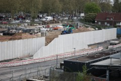 Blick auf die künftige Treppenanlage von den Fahrradstellplätzen zur Nordtribüne.