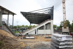 Das Preußenstadion Mitte Mai 2026. Hier im Südosten entstehen Kita und Geschäftsstelle.