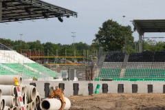 Das LVM-Preußenstadion Anfang Juni 2026. Blick auf den A-Block.