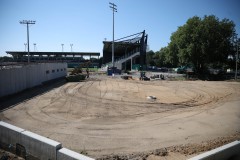 Das LVM-Preußenstadion Ende Juni 2026. Hier entstehen Parkplätze für Menschen mit Behinderungen.