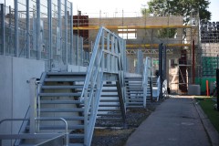 Das LVM-Preußenstadion Ende Juni 2026. Die Treppenanlagen vor der Ost.