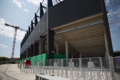 Stadionumbau Anfang August 2026. Die Fiffi-Gerritzen-Kurve.