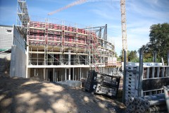 Das LVM-Preußenstadion Ende September 2026. Das künftige Gebäude für Kita und Geschäftsstelle.