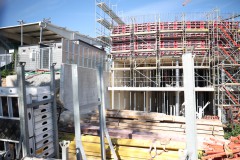 Das LVM-Preußenstadion Ende September 2026. Das künftige Gebäude für Kita und Geschäftsstelle.