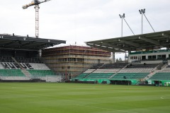 LVM-Preußenstadion am 23. Oktober 2026.  Das Eckgebäude im Südosten wächst.