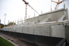 LVM-Preußenstadion am 23. Oktober 2026. Blick auf die Nordtribüne.