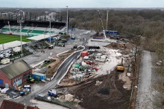 Dezember 2025: Blick den Bereich hinter der Gegengeraden mit dem künftigen Gerätehaus.