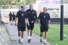 Testspiel-Doppelpack gegen den FC Southampton.  Oscar Vilhelmsson, Mika Stuhlmacher und der vorsichtshalber geschonte Ryan Johansson (v.l.)