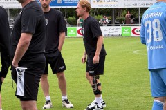 Testspiel Eintracht Rheine - Preußen Münster. Luca Bolay ist verletzt.