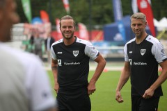 Trainingsauftakt beim SC Preußen Münster am 23. Juni 2025. Jorrit Hendrix und Marc Lorenz.