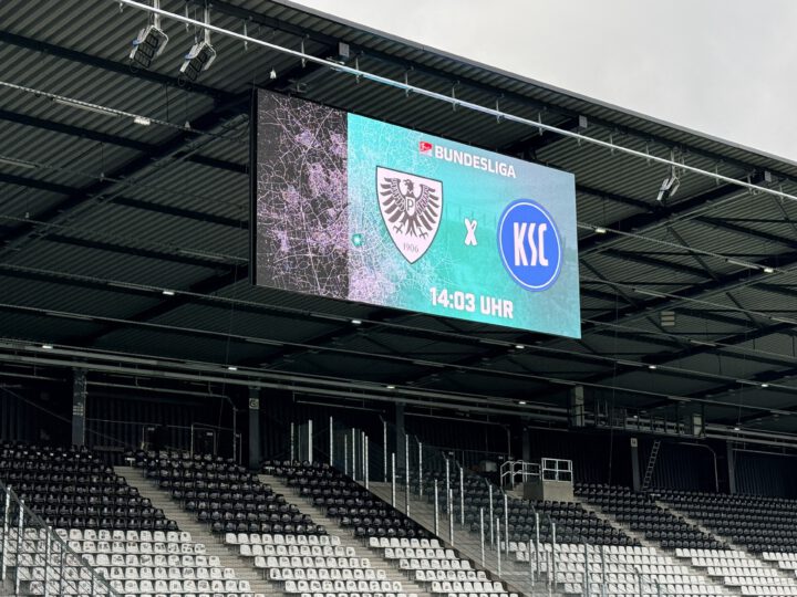 47 Quadratmeter Videowall im LVM-Preußenstadion