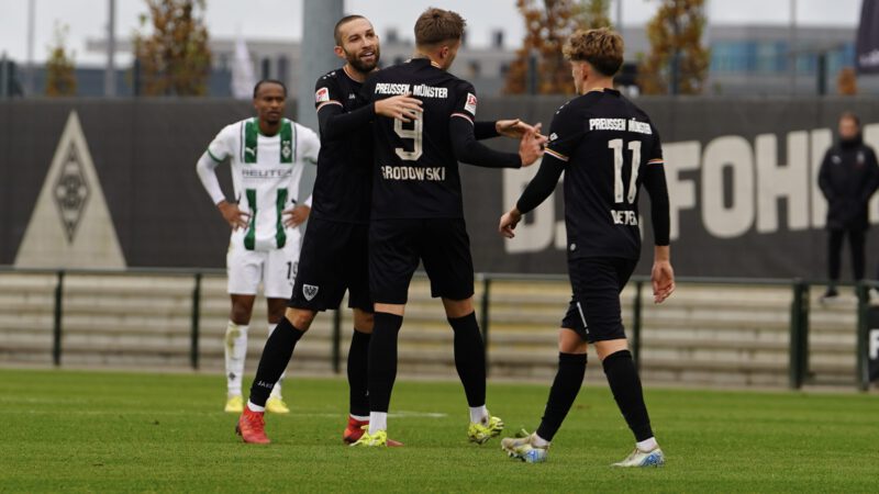 Preußen Münster führt, aber verliert Testspiel bei Borussia Mönchengladbach