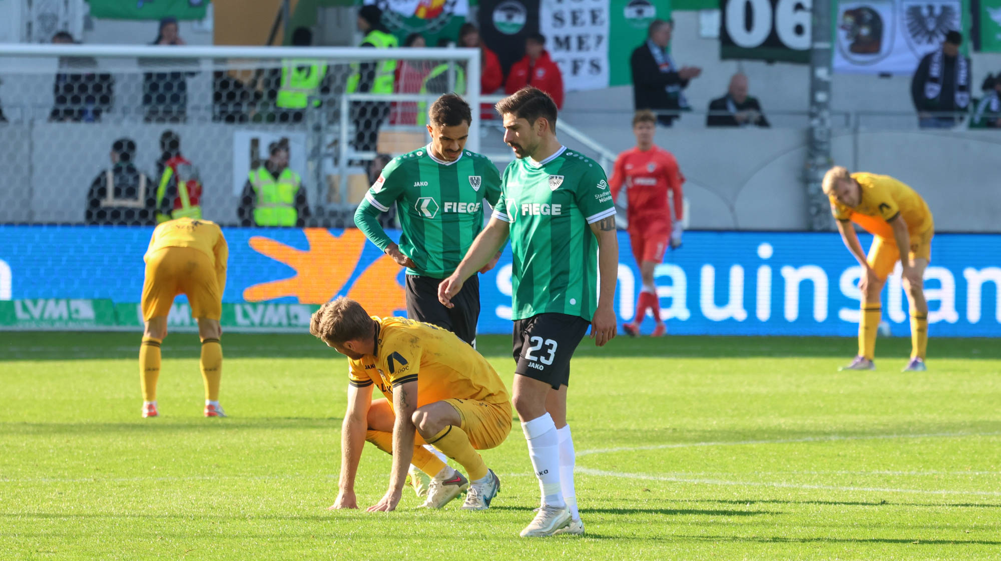 Halb okay, halb nicht: Preußen Münster spielt 2:2 gegen Dynamo Dresden
